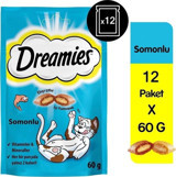 Dreamies Somonlu Tahılsız Yetişkin Kedi Maması 12x60 gr