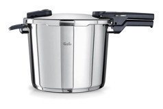 Fissler Vitaquick Glossy Clipso Kapak-Normal Kapak Paslanmaz Çelik 10 lt Düdüklü Tencere Gri