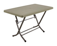 Mandella Zeugma Katlanabilir Dikdörtgen Rattan 70x120 cm Bej Bahçe Masası