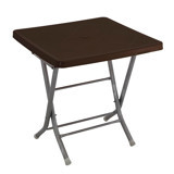 Mandella Katlanabilir Kare Plastik 80x80 cm Kahverengi Bahçe Masası