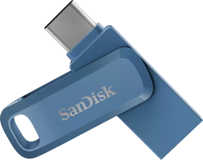 Sandisk Ultra Dual Drive Go SDDDC3-128B-G46NB Şifreli Mini Çift Taraflı USB 3.1 Type A-Type C 128 GB Flash Bellek Mavi