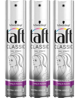 Schwarzkopf Taft Classic Şekillendirici Islak Görünümlü Keratinli Ekstra Güçlü Saç Spreyi 3x250 ml