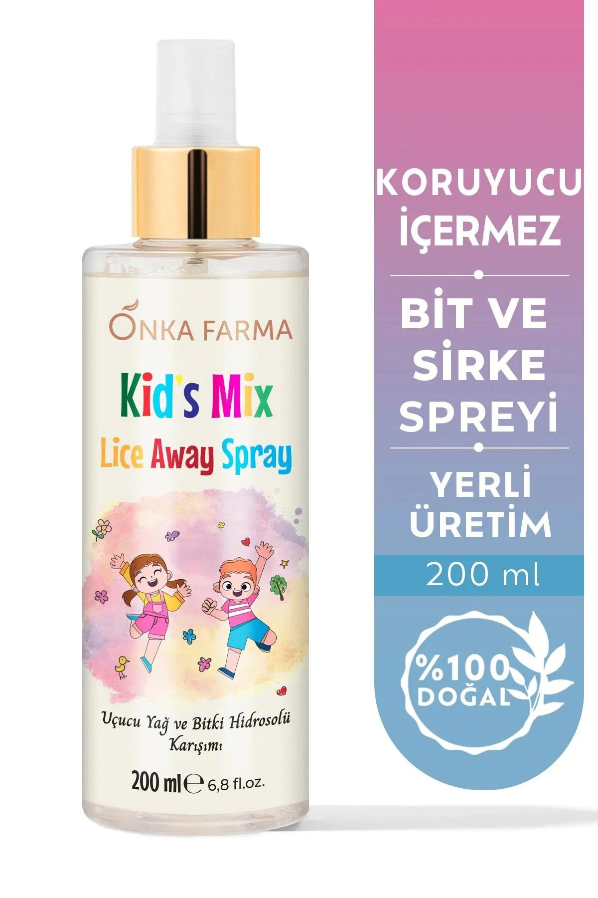 Onka Farma Kidsmix Besleyici Islak Görünümlü Provitaminli Hafif Saç Spreyi 200 ml