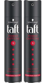 Schwarzkopf Taft Power Caffeine Sabitleyici Islak Görünümlü Kafeinli Güçlü Saç Spreyi 2x250 ml