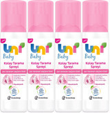 Uni Baby Kolay Tarama Islak Görünümlü Provitaminli Hafif Saç Spreyi 4x200 ml