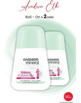 Garnier Mineral Termal Koruma Pudralı Ter Önleyici Antiperspirant Roll-On Kadın Deodorant 2x150 ml