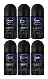 Nivea Deep Dimension Pudrasız Ter Önleyici Antiperspirant Roll-On Erkek Deodorant 6x50 ml