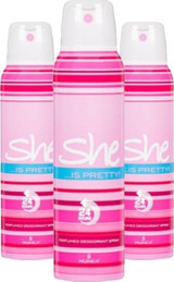 She Is Pretty Pudrasız Ter Önleyici Sprey Kadın Deodorant 3x150 ml