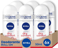 Nivea Dry Comfort Pudrasız Ter Önleyici Antiperspirant Roll-On Kadın Deodorant 6x50 ml