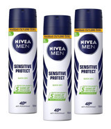 Nivea Sensitive Protect Pudralı Ter Önleyici Antiperspirant Sprey Erkek Deodorant 3x150 ml
