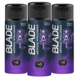 Blade Artificial Intelligence Pudrasız Ter Önleyici Sprey Erkek Deodorant 3x150 ml