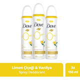 Dove Pudrasız Ter Önleyici Sprey Kadın Deodorant 3x150 ml