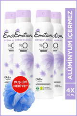 Emotion Detox Floral Pudrasız Ter Önleyici Sprey Kadın Deodorant 4x150 ml