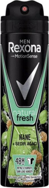 Rexona Natural Fresh-Nane Sedir Ağacı Pudralı Ter Önleyici Organik Antiperspirant Sprey Erkek Deodorant 150 ml