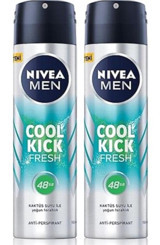 Nivea Cool Kick Fresh Pudrasız Ter Önleyici Antiperspirant Sprey Erkek Deodorant 2x150 ml