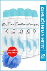 Emotion Ocean Fresh Pudrasız Ter Önleyici Sprey Kadın Deodorant 5x150 ml