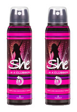 She Is Clubber Pudrasız Ter Önleyici Sprey Kadın Deodorant 2x150 ml