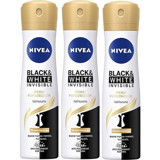 Nivea Black&White Invisible Power Pudralı Ter Önleyici Antiperspirant Sprey Kadın Deodorant 3x150 ml