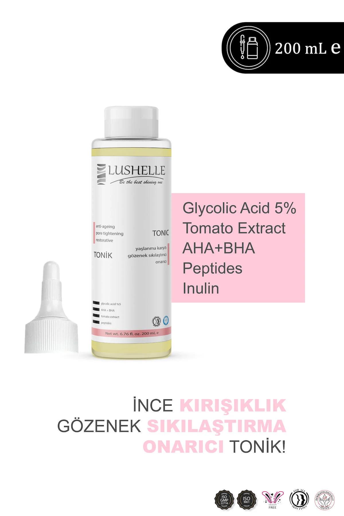 Lushelle Tüm Ciltler İçin AHA/BHA Gözenek Sıkılaştırıcı Tonik 200 ml