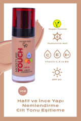 Golden Rose Moisture Touch No:109 Güneş Koruyuculu Vegan Likit Şişe Fondöten 30 ml
