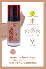 Golden Rose Moisture Touch No:110 Güneş Koruyuculu Vegan Likit Şişe Fondöten 30 ml