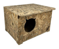 Reyo Dikdörtgen Tek Katlı Su Geçirmez Dış Mekan Ahşap Kedi Evi Ahşap