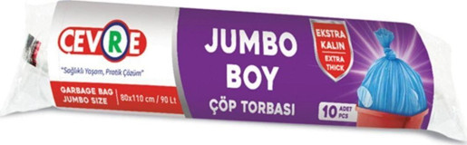 Çevre Şeffaf Büzgülü Jumbo Boy 80x110 cm Çöp Poşeti 10x12 Adet