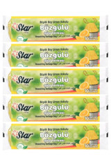Star Plus Limon Kokulu Şeffaf Büzgülü Büyük Boy 65x70 cm Çöp Poşeti 10x12 Adet Sarı