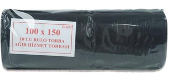 Vale Shoop Hantal Boy 100x150 cm Çöp Poşeti 10 Adet Siyah