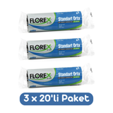 Florex Orta Boy 55x60 cm Çöp Poşeti 60 Adet Siyah