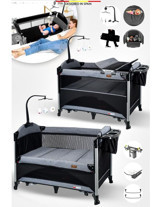 Baby Home 620 Lora-co Alüminyum 25 kg Kapasiteli Ayarlanabilir Taşınabilir Katlanabilir Ara Katlı 70 cmx110 cm Sallanan Anne Yanı Park Yatak Gri