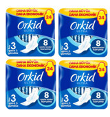 Orkid Ultra Extra Gece & Gündüz İnce 24'lü Hijyenik Ped 4 Adet