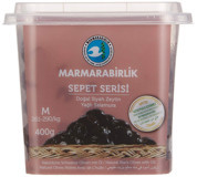 Marmarabirlik Sepet Serisi Tuzlu Salamura Yağlı Siyah Zeytin Kutu 400 gr