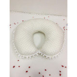 Buse Baby Home Ponponlu Pamuklu Yıkanabilir Krem Emzirme Yastığı