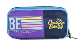 Cambridge Polo Club Mor Bez Tek Gözlü Desenli Dikdörtgen Cüzdan Kalemlik