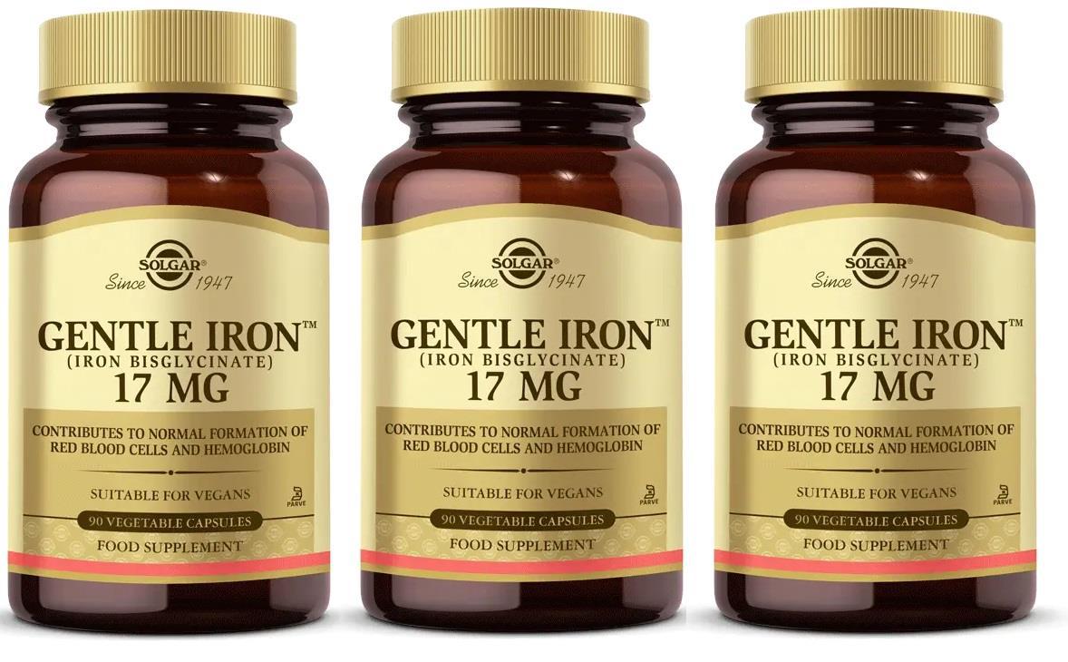 Solgar Gentle Iron Aromasız Yetişkin Vitamin 3x90 Adet Kapsül
