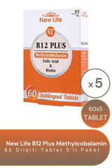 New Life B12 Plus Methylcobalamin Aromasız Yetişkin Vitamin 5x60 Adet Tablet