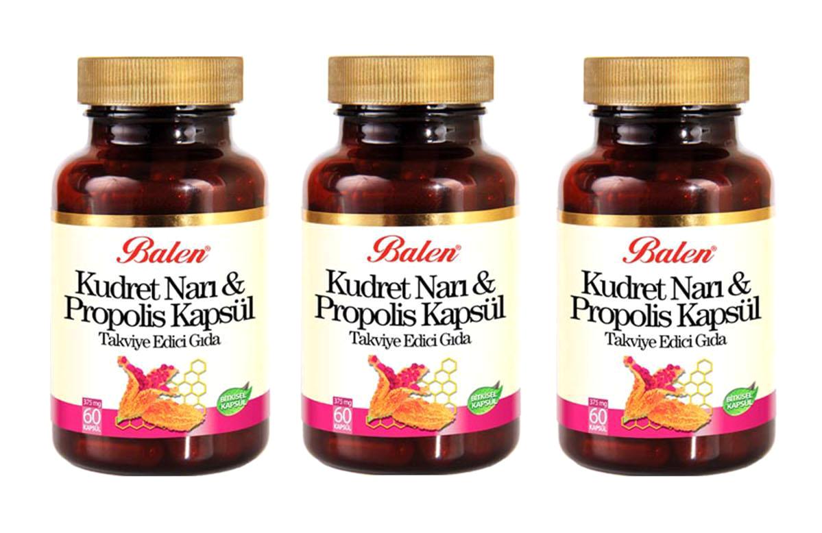 Balen Kudret Narı & Propolis Aromasız Yetişkin Vitamin 3x60 Adet Kapsül