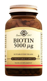 Solgar Biotin 5000 Mcg Aromasız Yetişkin Vitamin 50 Adet Kapsül
