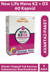 New Life Mena K2+D3 Aromasız Yetişkin Vitamin 2x60 Adet Kapsül