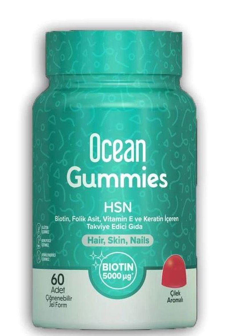 Ocean Gummies Hsn Çilek Aromalı Yetişkin Vitamin 60 Adet Kapsül