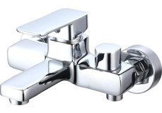 Fleko Rio 323 Krom Çift Delikli Aç Kapa Solo Kare Banyo Bataryası Gümüş