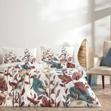 Taç Daisy Ranforce Pamuk 200x220 cm Çiçekli Çift Kişilik Nevresim Takımı Ekru