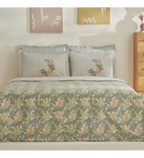 Karaca Home Home Cindy Pamuk 4 Mevsim 200x220 cm Çiçekli Çift Kişilik Nevresim Takımı Yeşil