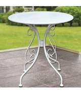 Evinizin Atolyesi Bistro Yuvarlak Çelik 70x70x72 cm Beyaz Bahçe Masası