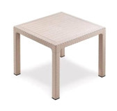 Özel Yapım Kare Rattan 90x90 cm Kahverengi Bahçe Masası