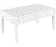 Siesta Miami Dikdörtgen Rattan 92x53 cm Beyaz Bahçe Masası