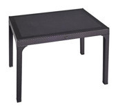 Bidesenal Holiday Camlı Dikdörtgen Plastik 90x150 cm Kahverengi Bahçe Masası