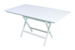 Bahçeci Atina Katlanabilir Dikdörtgen Ahşap 60x80 cm Beyaz Bahçe Masası