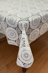 Pimulahome PVC 100x140 cm Dikdörtgen Şeffaf Masa Örtüsü Beyaz